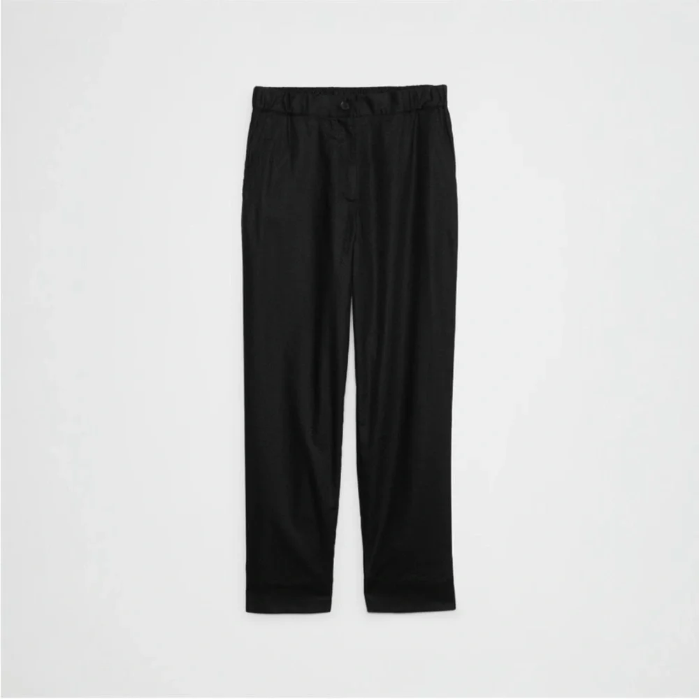 NWT! Banana Republic Black Tapered Linen Blend Pull On Pant - Size XS 🖤 706574